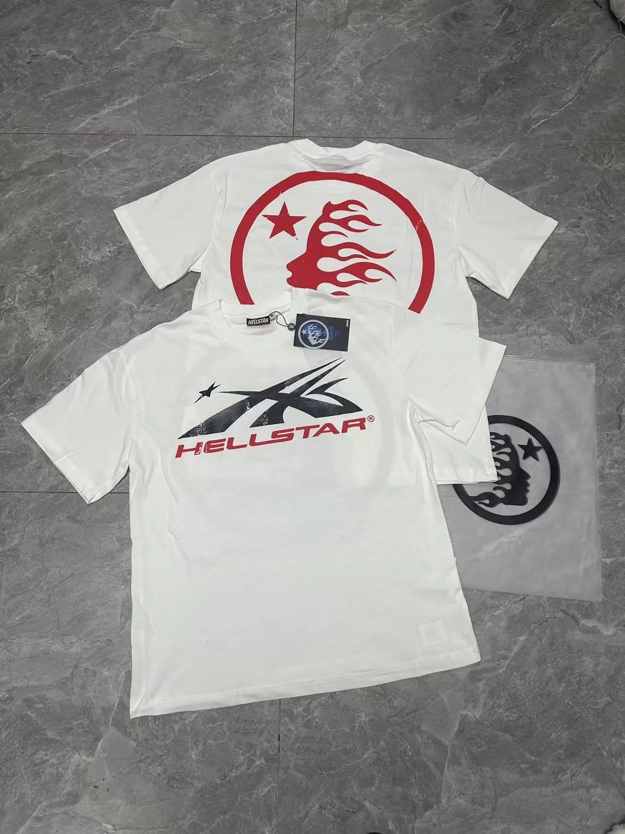 766#White I P54 In Stock Hellstar 、 T （fabric):32 240 Sizes（size）：S-M- L- X L （colour）：White 👉 👉